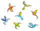 Abstract Colorful Hummingbirds