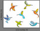 Abstract Colorful Hummingbirds