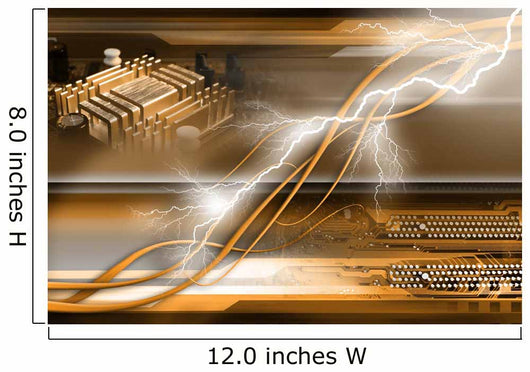 Computer generated abstract background with computer components Wall Mural