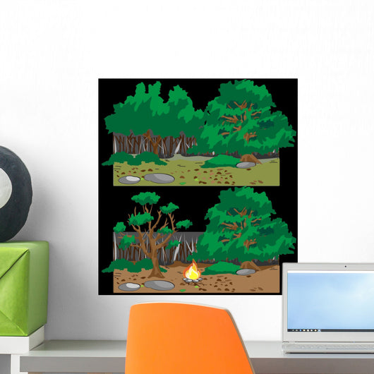 Forest Campfire Wall Mural
