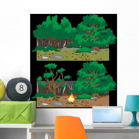 Forest Campfire Wall Mural