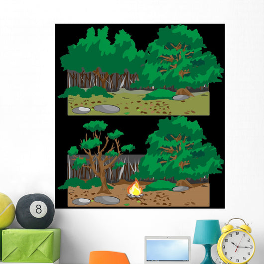 Forest Campfire Wall Mural