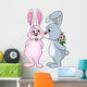 Rabbit Couple Kissing Wall Decal