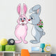 Rabbit Couple Kissing Wall Decal