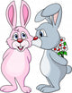 Rabbit Couple Kissing Wall Decal