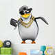 Penguin Rapper Mic Wall Decal