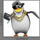 Penguin Rapper Mic Wall Decal