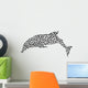 black jumping complex islated dolphin Wall Decal