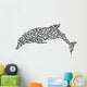 black jumping complex islated dolphin Wall Decal