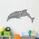 black jumping complex islated dolphin Wall Decal