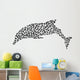 black jumping complex islated dolphin Wall Decal