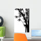 Black Bamboo Stems White Wall Mural