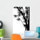 Black Bamboo Stems White Wall Mural
