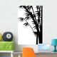 Black Bamboo Stems White Wall Mural