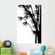 Black Bamboo Stems White Wall Mural