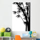 Black Bamboo Stems White Wall Mural