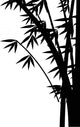 Black Bamboo Stems White Wall Mural