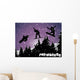 Winter in Mountain With Silhouette Snowboarder Wall Mural