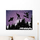 Winter in Mountain With Silhouette Snowboarder Wall Mural