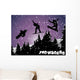 Winter in Mountain With Silhouette Snowboarder Wall Mural