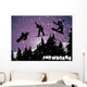 Winter in Mountain With Silhouette Snowboarder Wall Mural