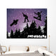 Winter in Mountain With Silhouette Snowboarder Wall Mural