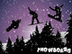 Winter in Mountain With Silhouette Snowboarder Wall Mural