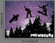 Winter in Mountain With Silhouette Snowboarder Wall Mural