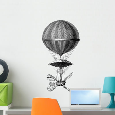 Aerostat 18th Century 1784 Wall Decal shown on a wall