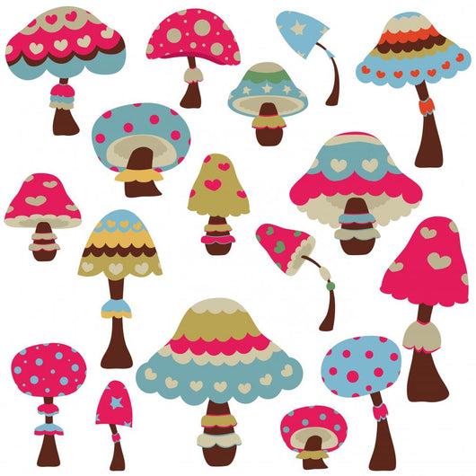 colorful mushroom mushrooms Wall Decal