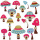 colorful mushroom mushrooms Wall Decal