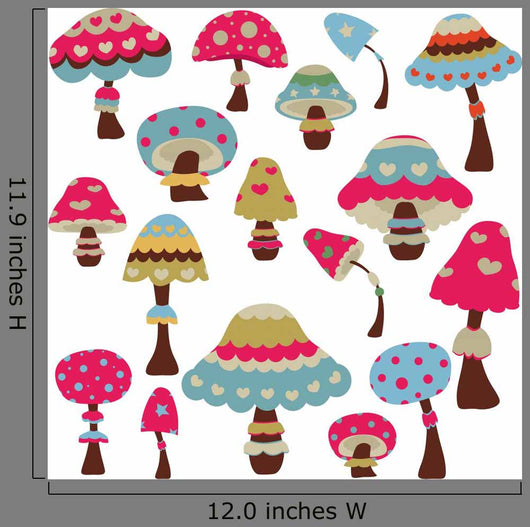 colorful mushroom mushrooms Wall Decal