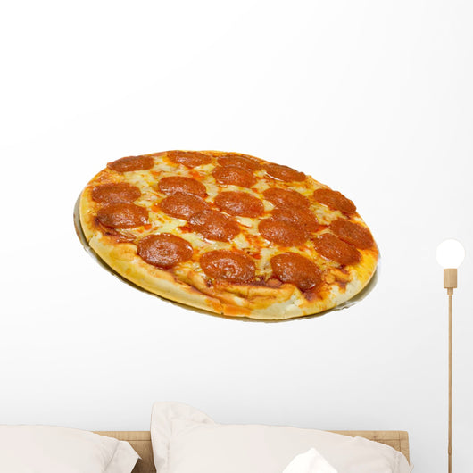 Pepperoni and cheese pizza isolated on white background Wall Decal