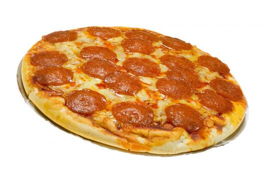 Pepperoni and cheese pizza isolated on white background Wall Decal
