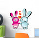 Valentine Day Love Beautiful Card with Bunny Wall Decal
