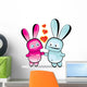 Valentine Day Love Beautiful Card with Bunny Wall Decal