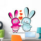 Valentine Day Love Beautiful Card with Bunny Wall Decal
