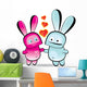 Valentine Day Love Beautiful Card with Bunny Wall Decal