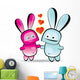 Valentine Day Love Beautiful Card with Bunny Wall Decal