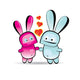 Valentine Day Love Beautiful Card with Bunny Wall Decal