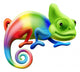 Rainbow Chameleon Wall Decal