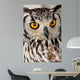 Brown and White Owl Wall Mural