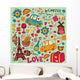 Vector Set Cartoony Paris Symbols Wall Decal