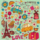 Vector Set Cartoony Paris Symbols Wall Decal