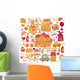 Vector Set Paris Symbols Wall Mural