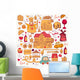 Vector Set Paris Symbols Wall Mural