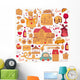 Vector Set Paris Symbols Wall Mural