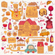 Vector Set Paris Symbols Wall Mural