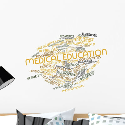 Word Cloud for Medical shown on a wall