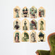 12 vintage fashion models Wall Decal